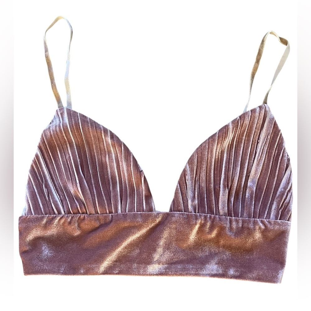 Rehab Velour Maueve Crop Top Size Small